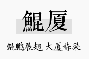 鲲厦名字的寓意及含义