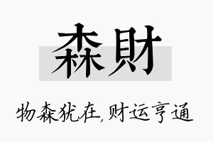 森财名字的寓意及含义