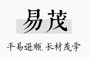 易茂名字的寓意及含义