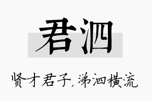 君泗名字的寓意及含义