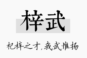 梓武名字的寓意及含义