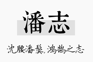 潘志名字的寓意及含义