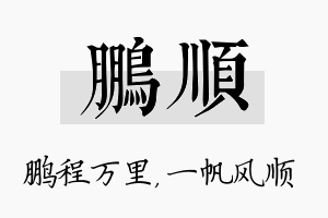 鹏顺名字的寓意及含义