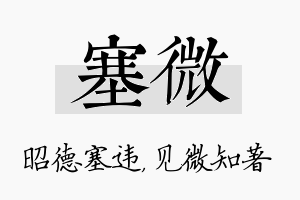 塞微名字的寓意及含义