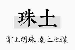 珠土名字的寓意及含义