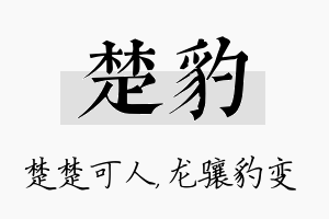 楚豹名字的寓意及含义