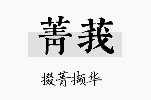 菁莪名字的寓意及含义