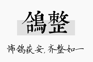 鸽整名字的寓意及含义