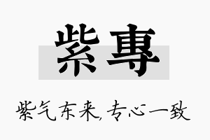 紫专名字的寓意及含义