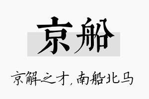 京船名字的寓意及含义