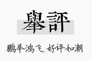 举评名字的寓意及含义