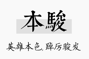 本骏名字的寓意及含义