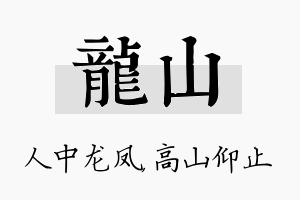 龙山名字的寓意及含义