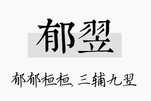 郁翌名字的寓意及含义