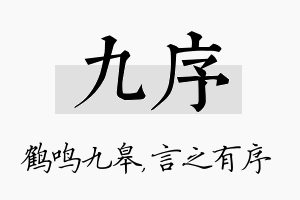 九序名字的寓意及含义