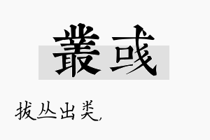 丛彧名字的寓意及含义