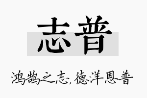 志普名字的寓意及含义