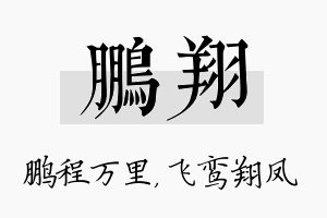 鹏翔名字的寓意及含义