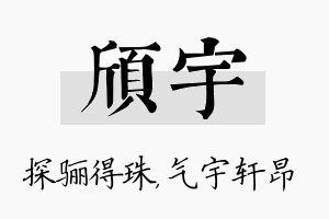 颀宇名字的寓意及含义