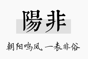 阳非名字的寓意及含义