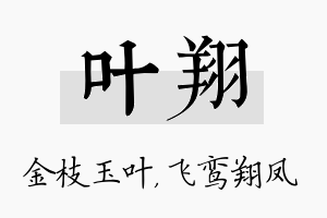 叶翔名字的寓意及含义