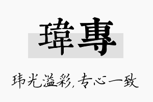 玮专名字的寓意及含义