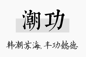 潮功名字的寓意及含义