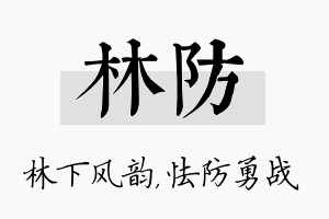 林防名字的寓意及含义