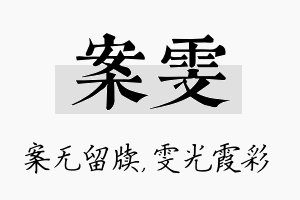 案雯名字的寓意及含义