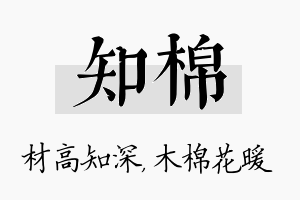 知棉名字的寓意及含义