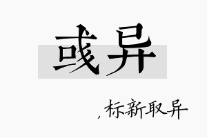 彧异名字的寓意及含义