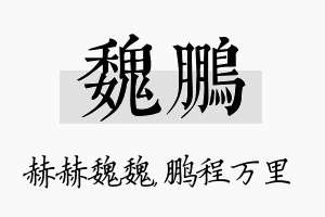 魏鹏名字的寓意及含义