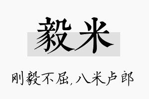 毅米名字的寓意及含义