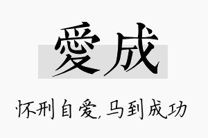 爱成名字的寓意及含义