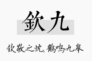 钦九名字的寓意及含义