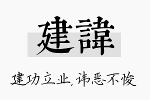 建讳名字的寓意及含义