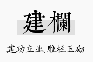 建栏名字的寓意及含义