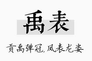 禹表名字的寓意及含义