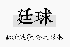 廷球名字的寓意及含义