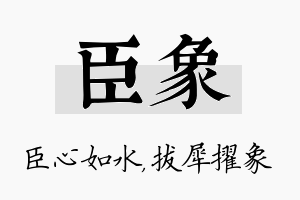 臣象名字的寓意及含义