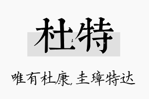 杜特名字的寓意及含义