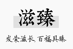 滋臻名字的寓意及含义