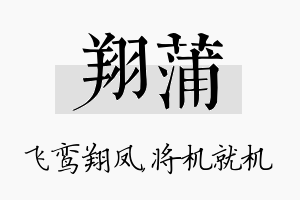 翔蒲名字的寓意及含义