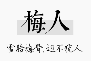 梅人名字的寓意及含义