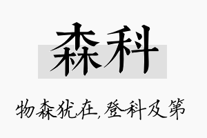 森科名字的寓意及含义