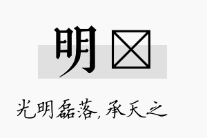 明祐名字的寓意及含义