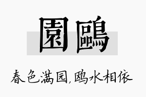 园鸥名字的寓意及含义