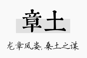 章土名字的寓意及含义