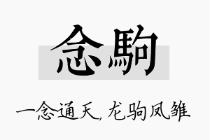 念驹名字的寓意及含义