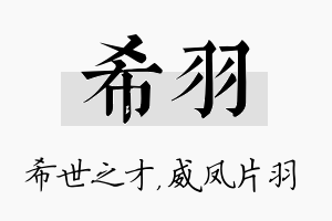 希羽名字的寓意及含义